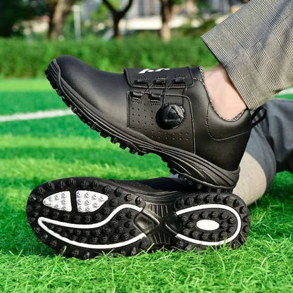 Men's Leather Non - slip Rotation Shoelace Professional Waterproof Golf Shoes - Allen - Fitness
