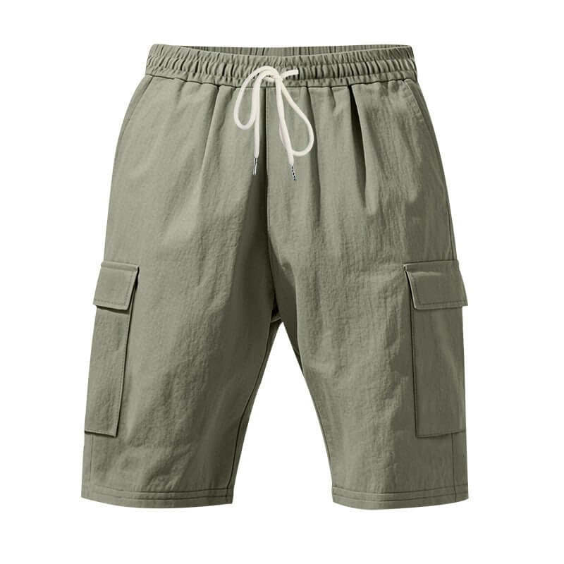 Men's Linen Casual Shorts - Air - Permeable, Multi - Pocket, Loose Fit Beachwear for Summer - Allen - Fitness