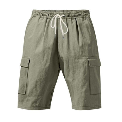 Men's Linen Casual Shorts - Air - Permeable, Multi - Pocket, Loose Fit Beachwear for Summer - Allen - Fitness