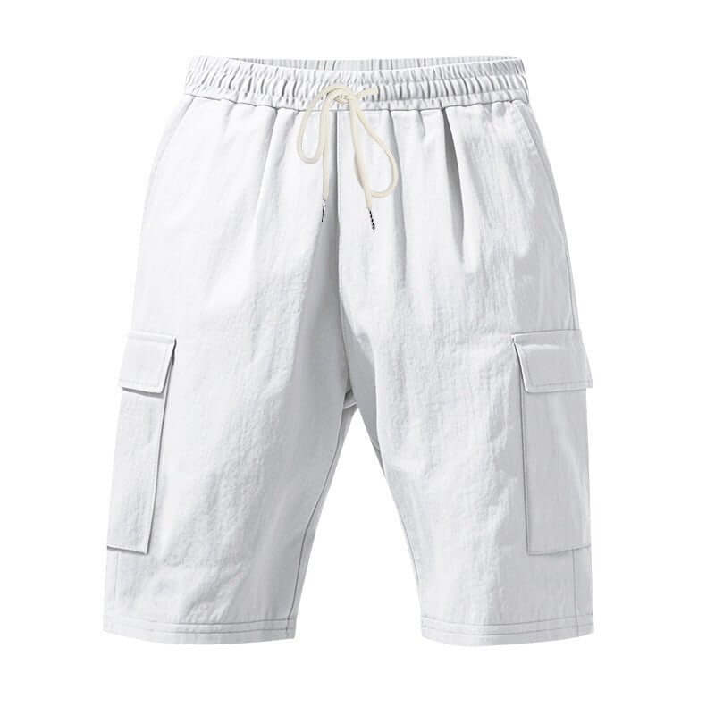 Men's Linen Casual Shorts - Air - Permeable, Multi - Pocket, Loose Fit Beachwear for Summer - Allen - Fitness