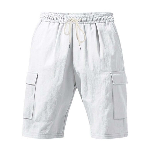 Men's Linen Casual Shorts - Air - Permeable, Multi - Pocket, Loose Fit Beachwear for Summer - Allen - Fitness