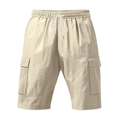 Men's Linen Casual Shorts - Air - Permeable, Multi - Pocket, Loose Fit Beachwear for Summer - Allen - Fitness