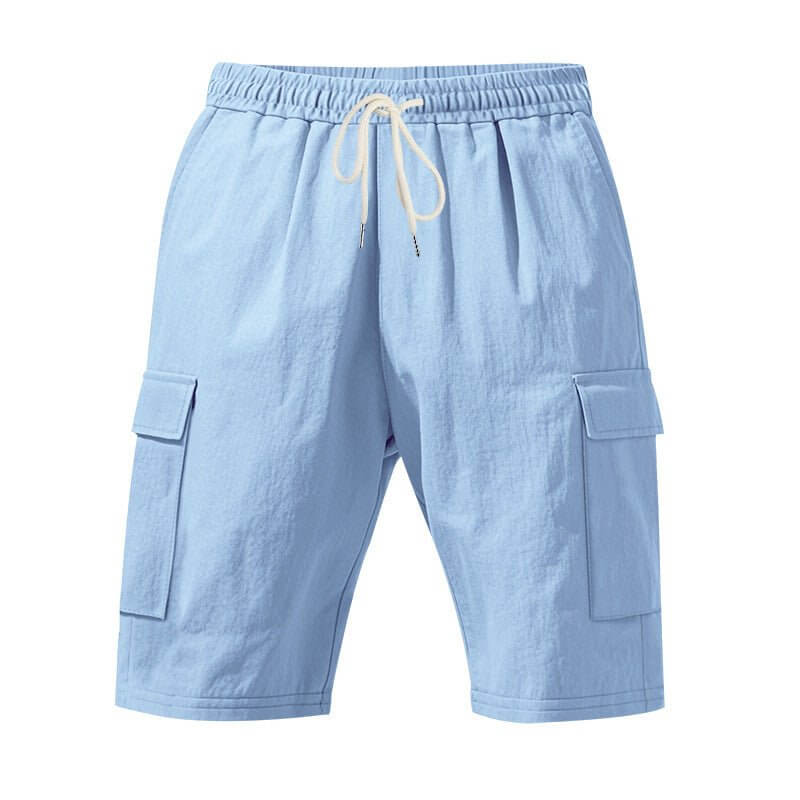 Men's Linen Casual Shorts - Air - Permeable, Multi - Pocket, Loose Fit Beachwear for Summer - Allen - Fitness