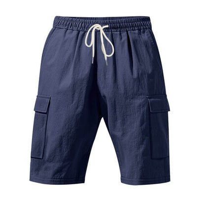 Men's Linen Casual Shorts - Air - Permeable, Multi - Pocket, Loose Fit Beachwear for Summer - Allen - Fitness