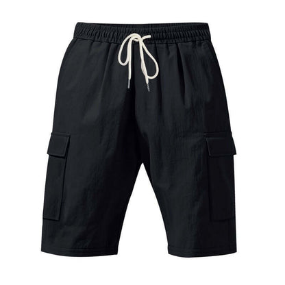 Men's Linen Casual Shorts - Air - Permeable, Multi - Pocket, Loose Fit Beachwear for Summer - Allen - Fitness