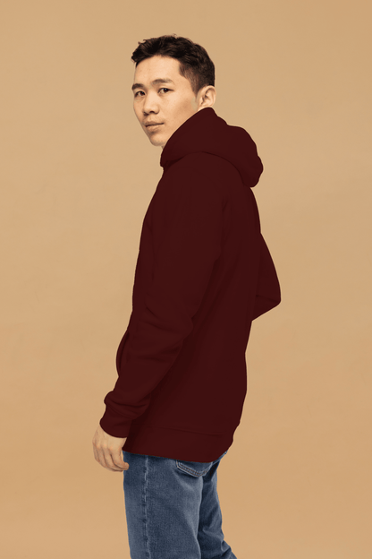 Minimalist Burgundy Eco - Friendly Fashion Hoodie Made From 100% Organic Cotton - Allen - Fitness