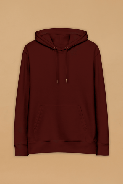 Minimalist Burgundy Eco - Friendly Fashion Hoodie Made From 100% Organic Cotton - Allen - Fitness