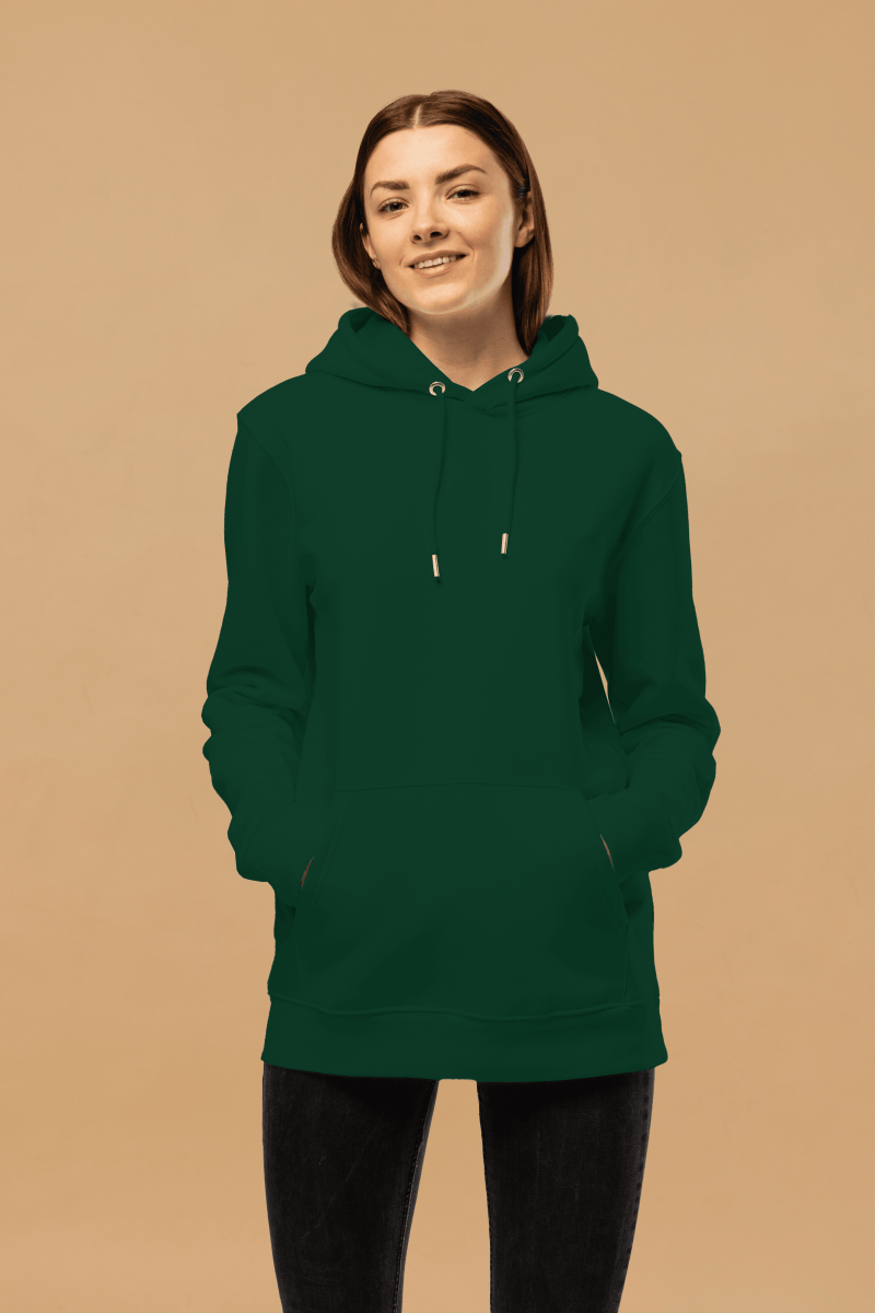 Minimalist Green Organic Cotton Hoodie - Sustainable Fashion with Double - Layered Hood & Pouch Pocket - Allen - Fitness