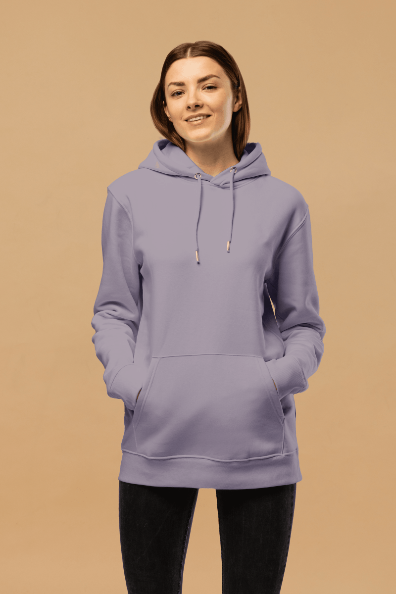 Minimalist Lavender Hoodie - Sustainable 100% Organic Cotton, Double - Layered Hood, Athletic Fit - Allen - Fitness