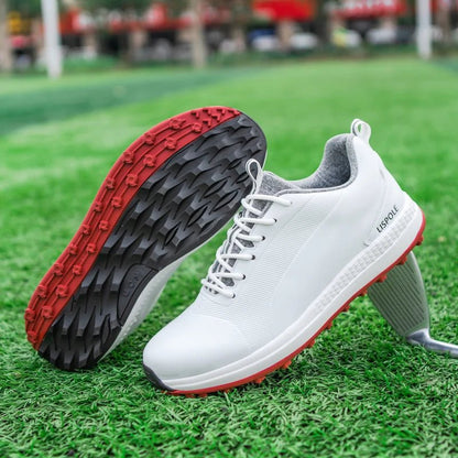 Non - slip Spudless Trainers Rotating Buckles Outdoor Men Golf Shoes - Allen - Fitness