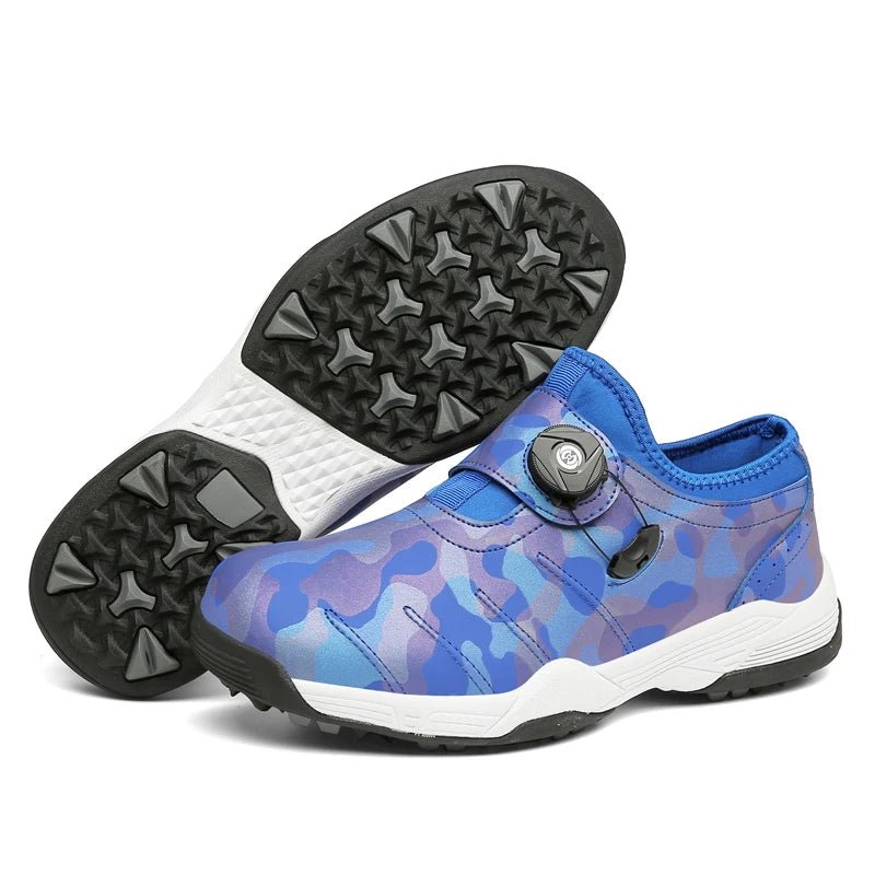 Non - slip Spudless Trainers Rotating Buckles Outdoor Men Golf Shoes - Allen - Fitness