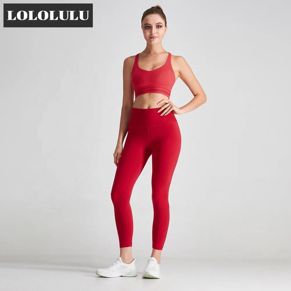 ODM Red Open Back Fitness Top Hook and Eye Closure Sports Women Yoga Bra - Allen - Fitness