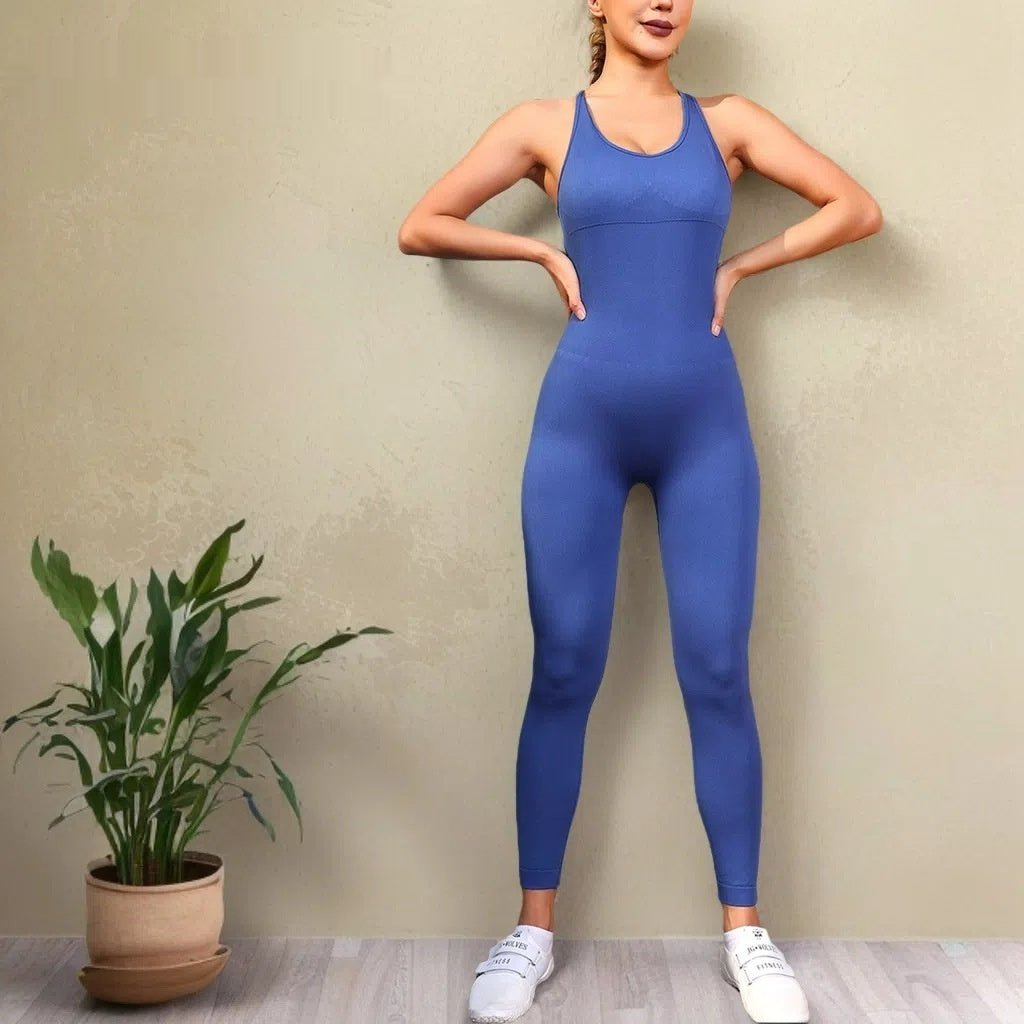 Quick Drying Exercise Jumpsuit for Women - Slimming Fit, Multiple Colors, S to L Sizes Available.