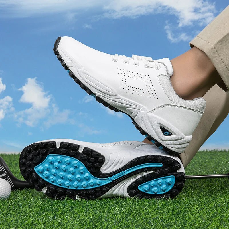 Rubber Spikes Golf Shoes Custom Microfiber Outdoor Breathable Golf Shoes for Men - Allen - Fitness