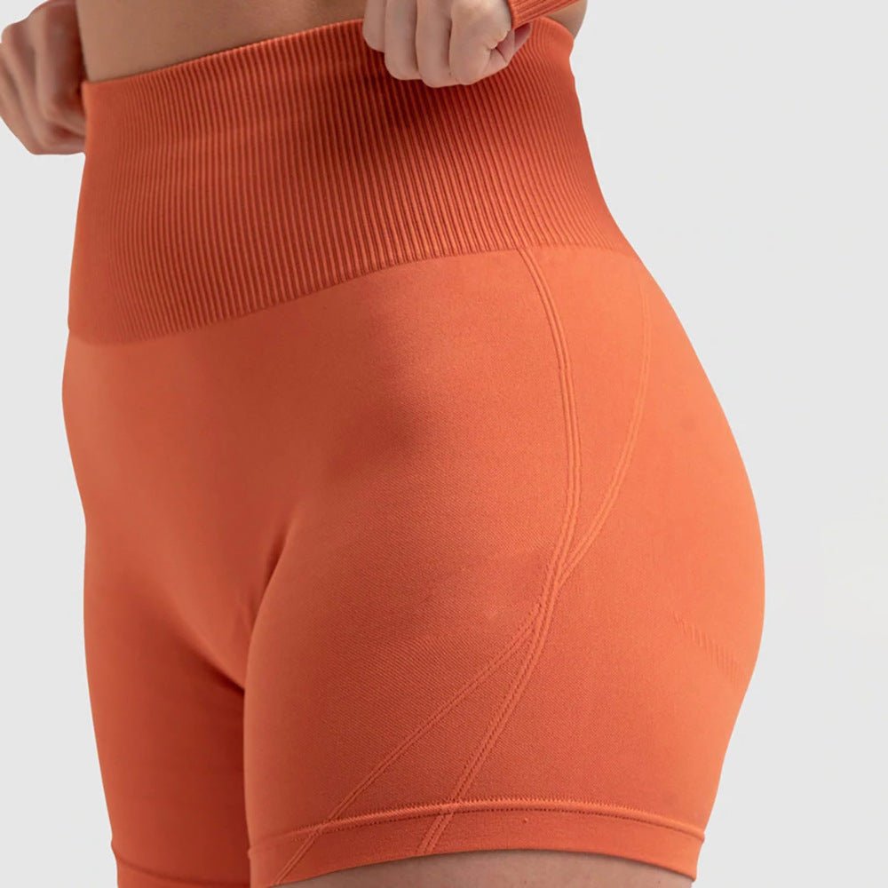 Seamless Sports Bra Set with Peach Hip Trousers – Super Stretch Long Sleeve Yoga Outfit S, M, L - Allen - Fitness