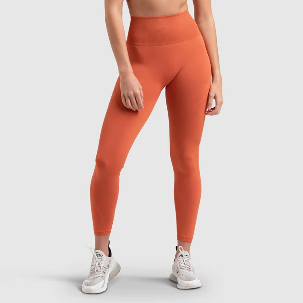 Seamless Sports Bra Set with Peach Hip Trousers – Super Stretch Long Sleeve Yoga Outfit S, M, L - Allen - Fitness