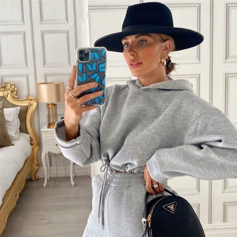 Stylish 2 Piece Women's Jogging Suits - Long Sleeve Hoodie & Casual Fitness Tracksuits - Allen - Fitness