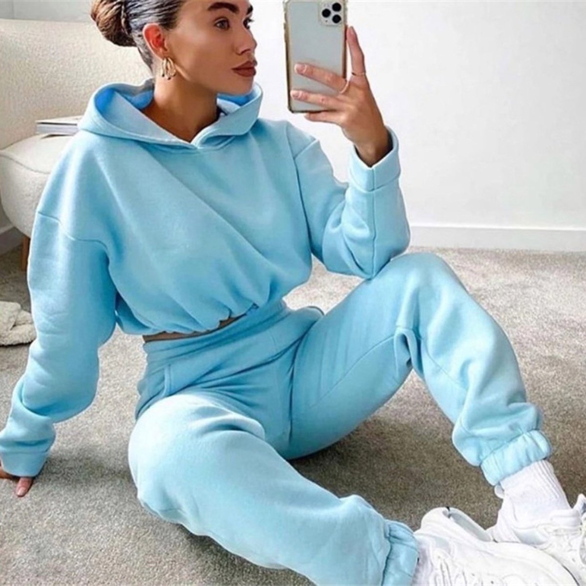 Stylish 2 Piece Women's Jogging Suits - Long Sleeve Hoodie & Casual Fitness Tracksuits - Allen - Fitness