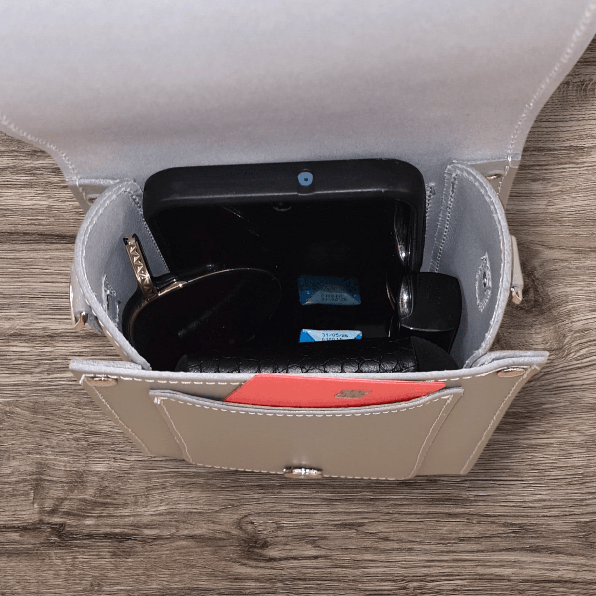 Stylish Handmade Leather Phone Bag - Festival Ready Ghost Grey with Adjustable Strap - Allen - Fitness