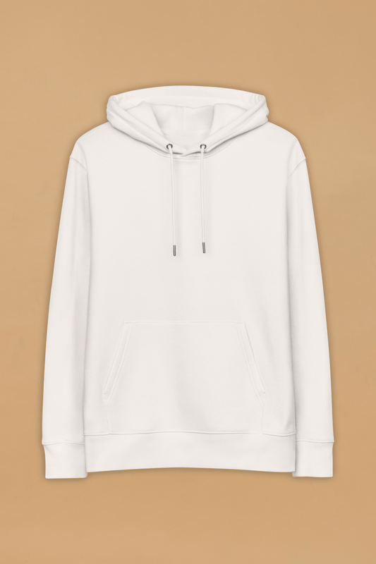 Stylish Streetwear Hoodie Made From 100% Organic Cotton - Minimalist White Design With Pouch Pocket - Allen - Fitness