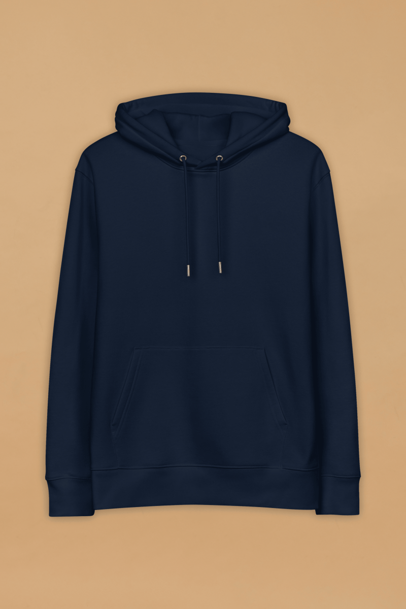 Sustainable Streetwear Hoodie - Minimalist Navy Organic Cotton with Double - Layered Hood - Allen - Fitness