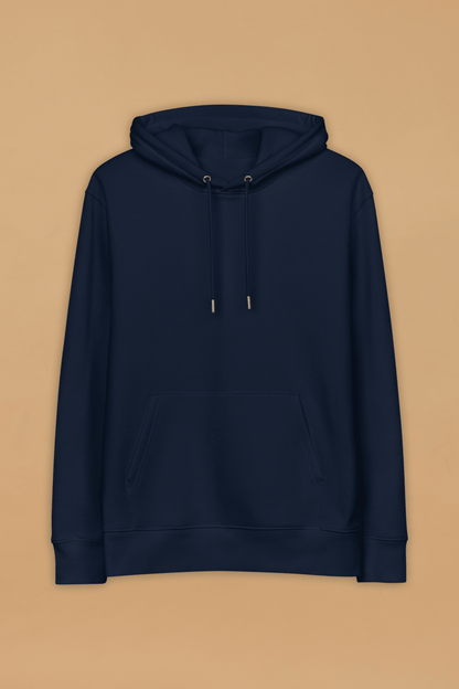 Sustainable Streetwear Hoodie - Minimalist Navy Organic Cotton with Double - Layered Hood - Allen - Fitness