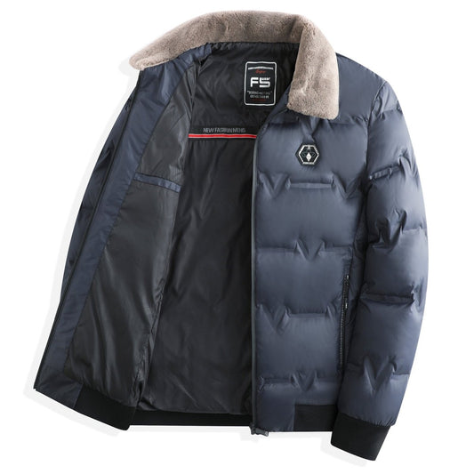 Thick Winter Jacket Men - Warm Solid Color Down Coat for Youth, Available in 3 Stylish Colors.
