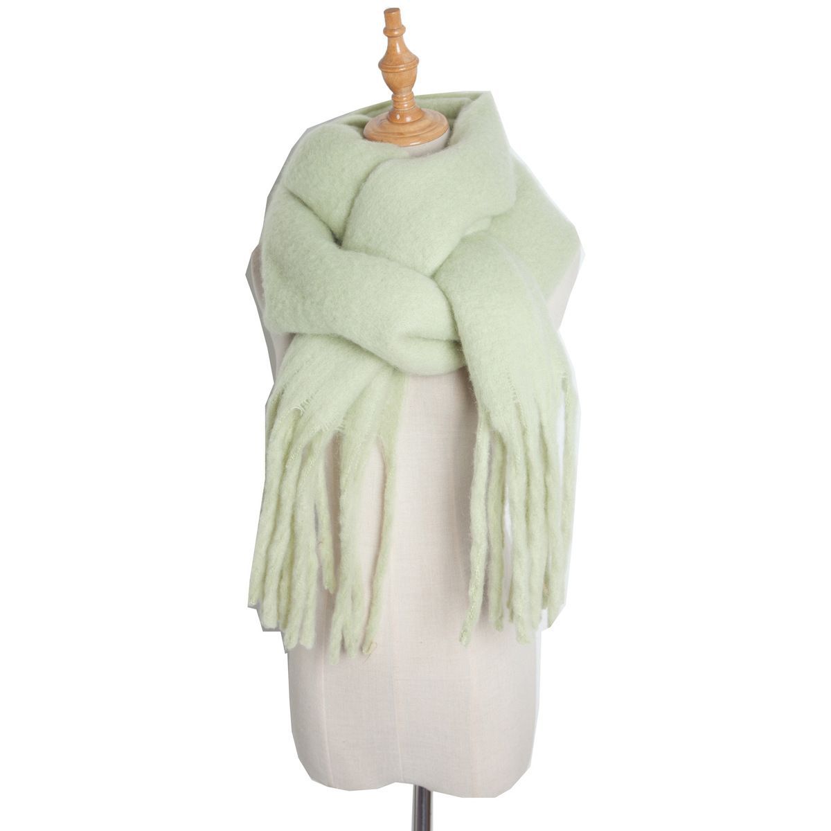 Thick Women's Scarf in Mohair Twist Braid, Stylish Plush Winter Accessory for Warmth and Elegance.