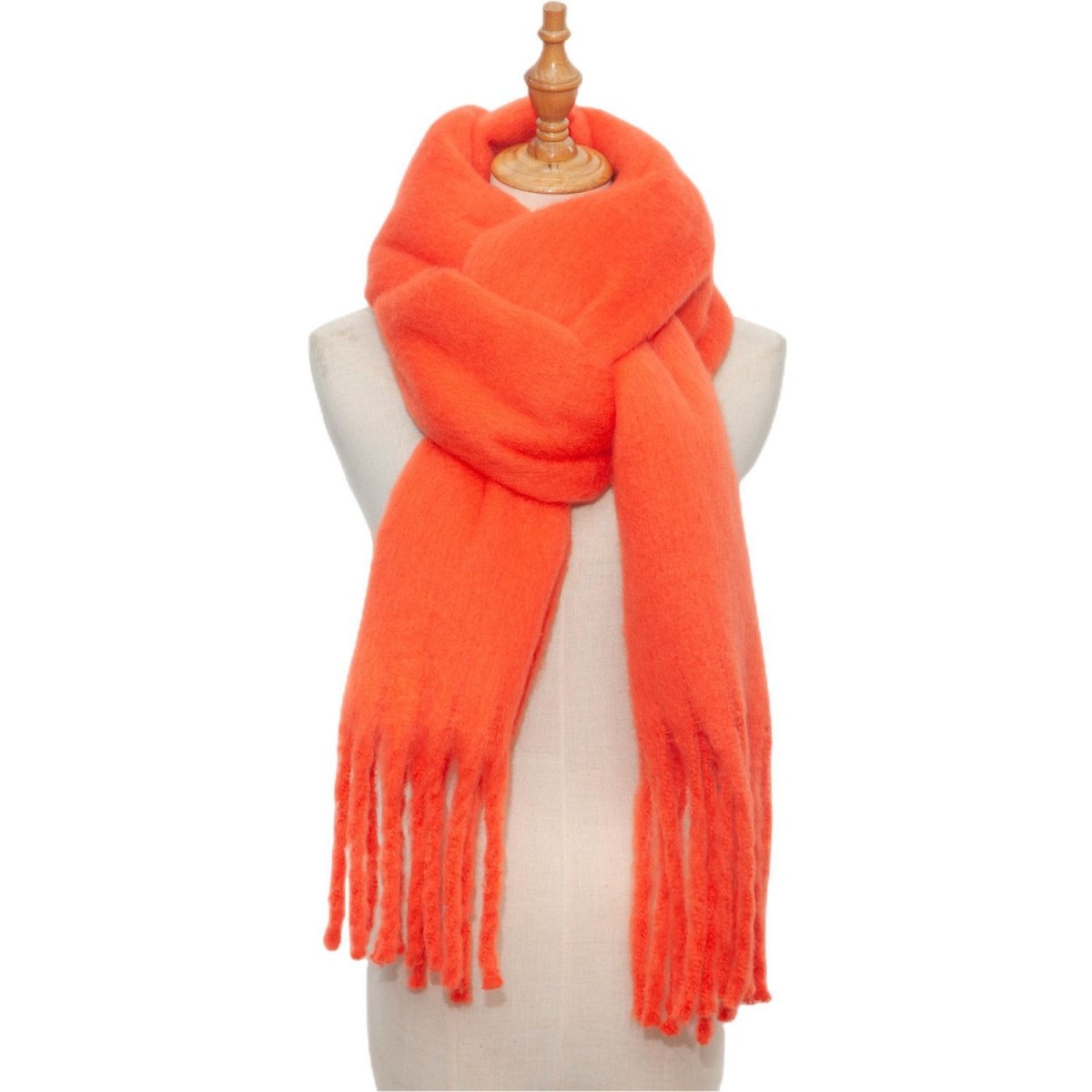 Thick Women's Scarf in Mohair Twist Braid, Stylish Plush Winter Accessory for Warmth and Elegance.