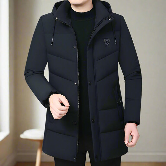 Thickened Winter Coats For Men - Warm Wool Lined, V-Neck Design, Comfort Fit XL-5XL.