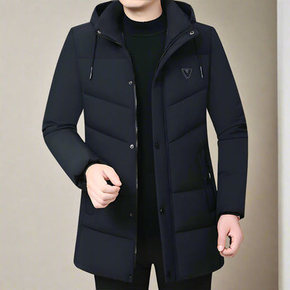 Thickened Winter Coats For Men - Warm Wool Lined, V-Neck Design, Comfort Fit XL-5XL.