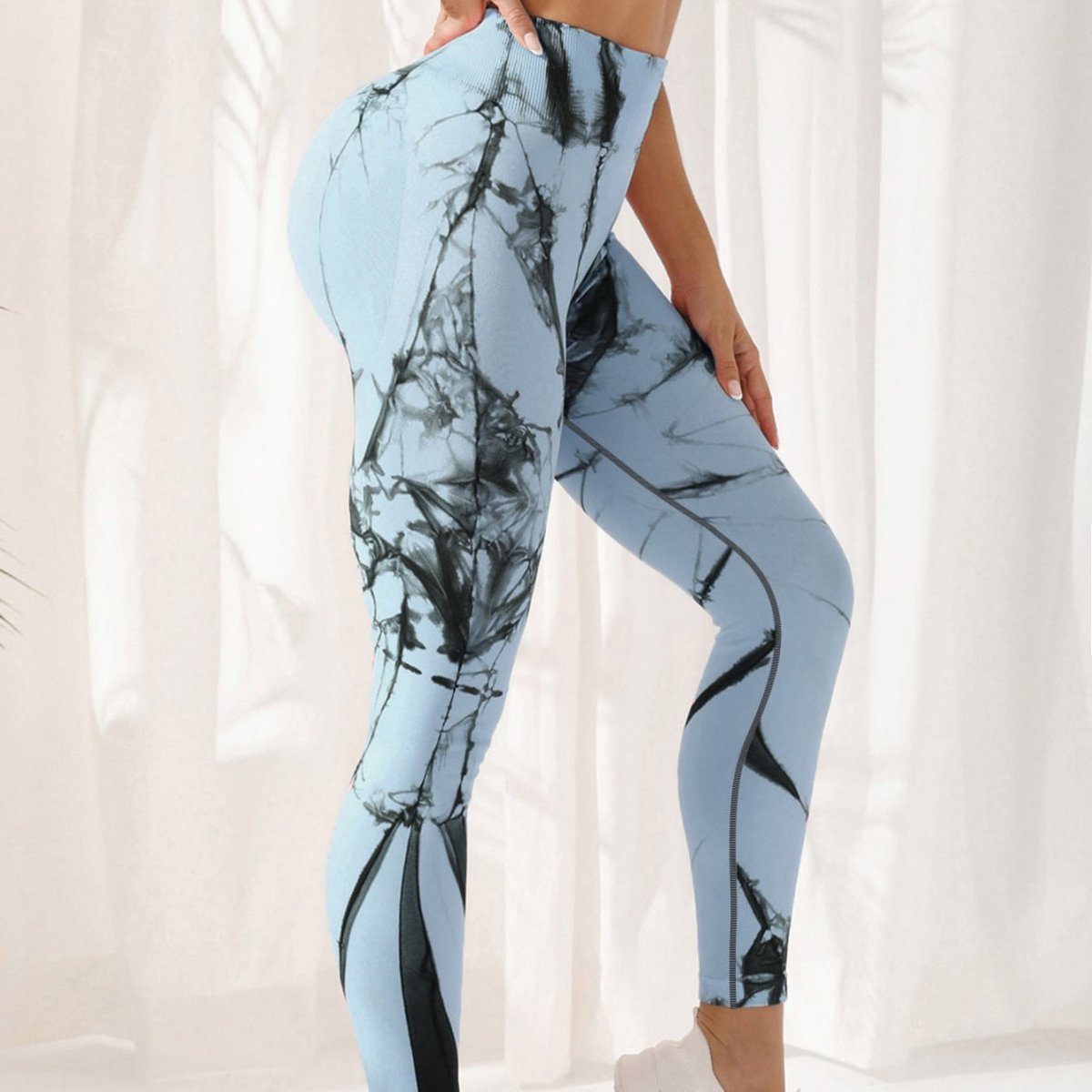 High Waist Leggings for Women, Tie-Dye Spandex Yoga Pants - Comfortable for Running and Fitness.
