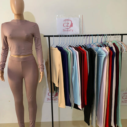 Two Piece Workout Set for Women - Long Sleeve Yoga Fitness Outfit for Comfortable Performance - Allen - Fitness