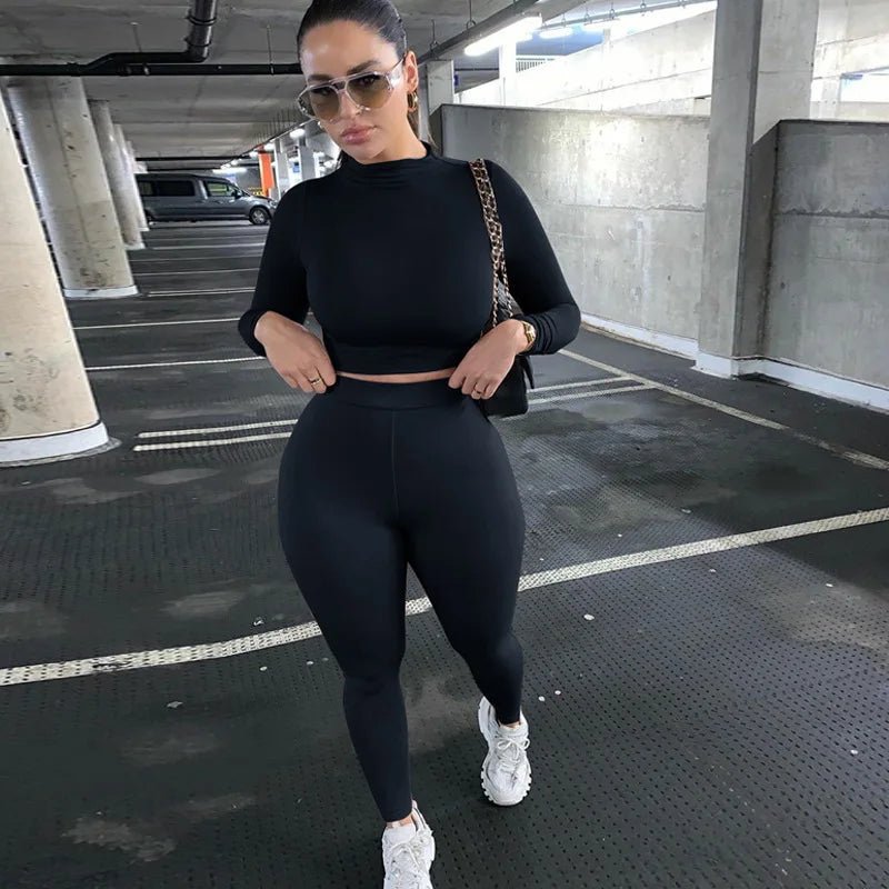 Two Piece Workout Set for Women - Long Sleeve Yoga Fitness Outfit for Comfortable Performance - Allen - Fitness