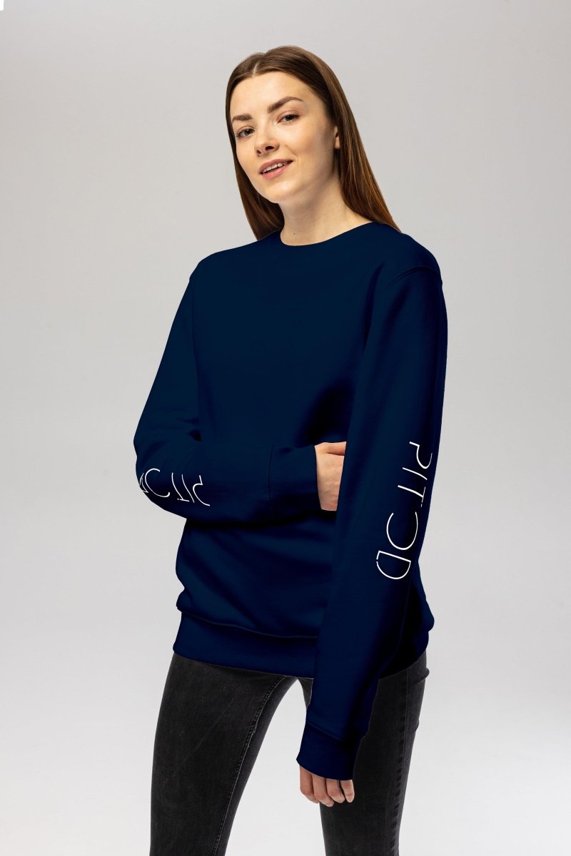 Unisex Navy Sweatshirt - Eco - Friendly Organic Cotton, Stylish Design with Pitod Logo - Allen - Fitness