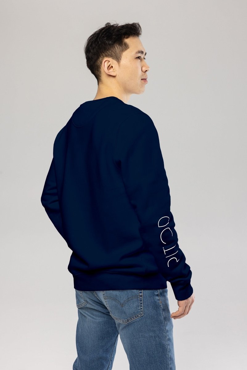 Unisex Navy Sweatshirt - Eco - Friendly Organic Cotton, Stylish Design with Pitod Logo - Allen - Fitness
