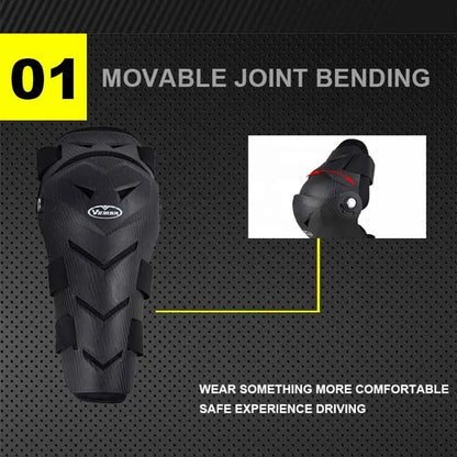 VEMAR 4PCS Motorcycle Elbow Knee Pads Protector Set with Adjustable Fit - Black - Allen - Fitness