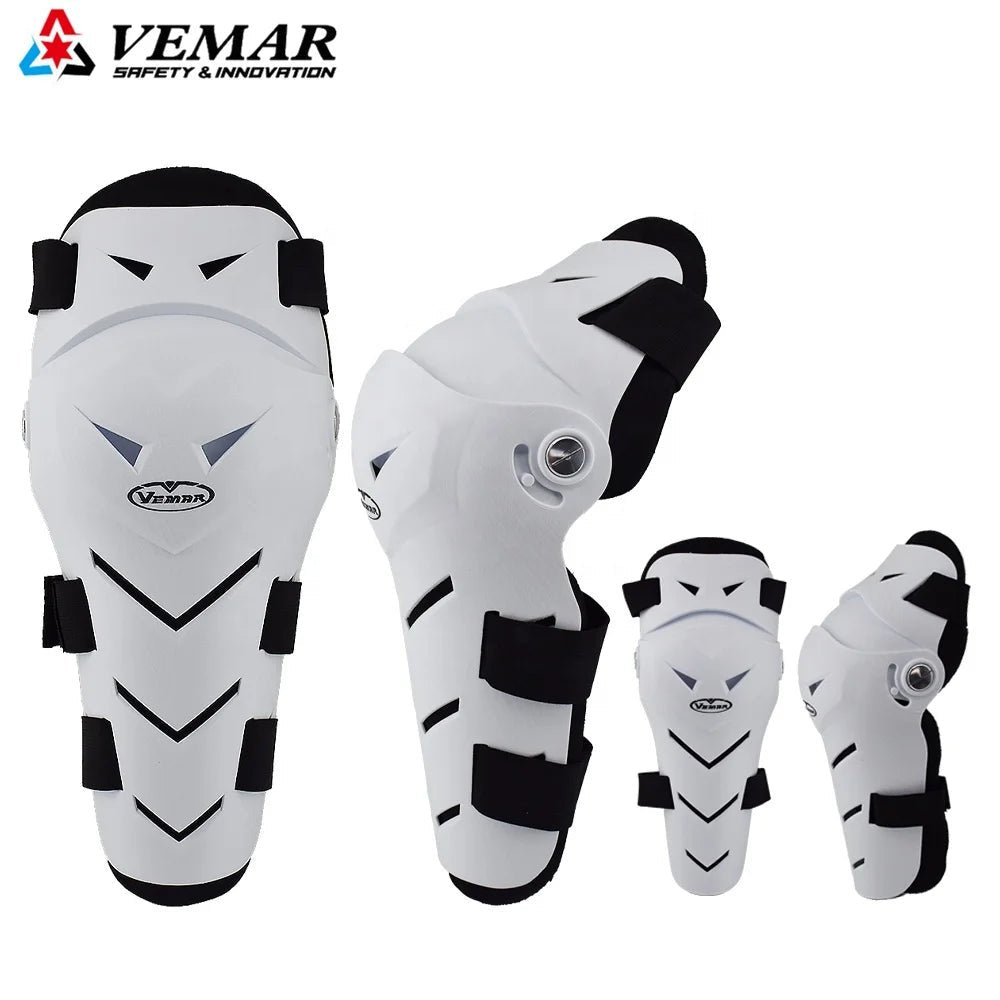 VEMAR 4PCS Motorcycle Elbow Knee Pads Protector Set with Adjustable Fit - Black - Allen - Fitness