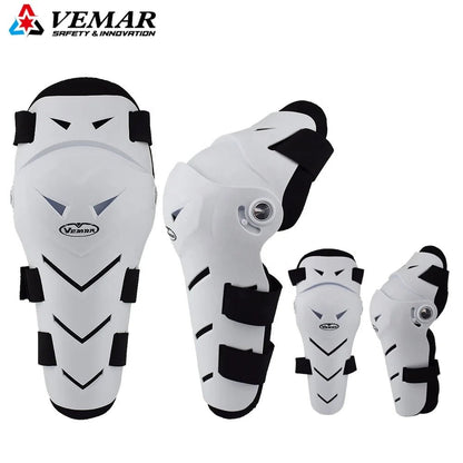 VEMAR 4PCS Motorcycle Elbow Knee Pads Protector Set with Adjustable Fit - Black - Allen - Fitness