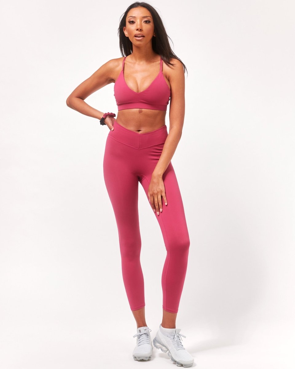 Vendetta 7/8 Breathable Workout Leggings with High - Waisted V Waistband - 26" Inseam - Allen - Fitness