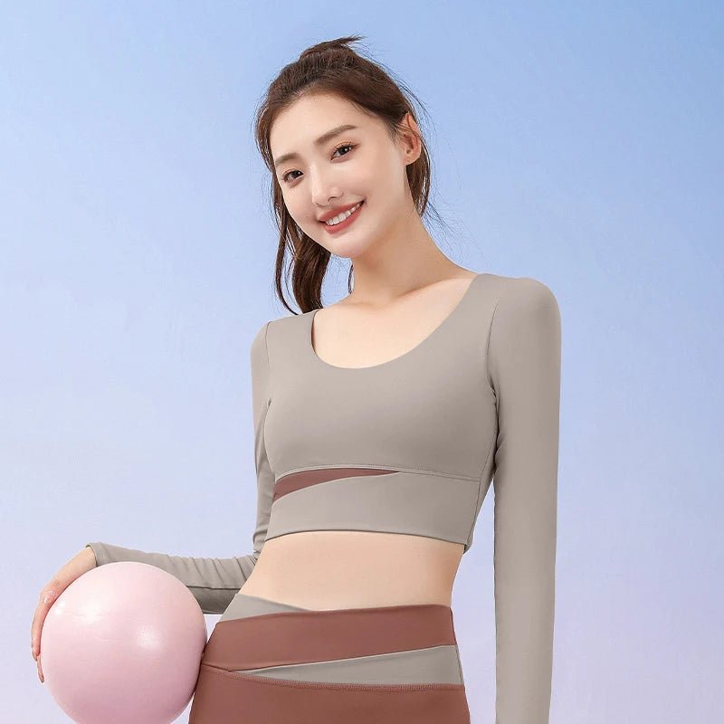 Women Gym High Waist Leggings and Bra Workout Clothes Seamless Fitness Yoga Set - Allen - Fitness