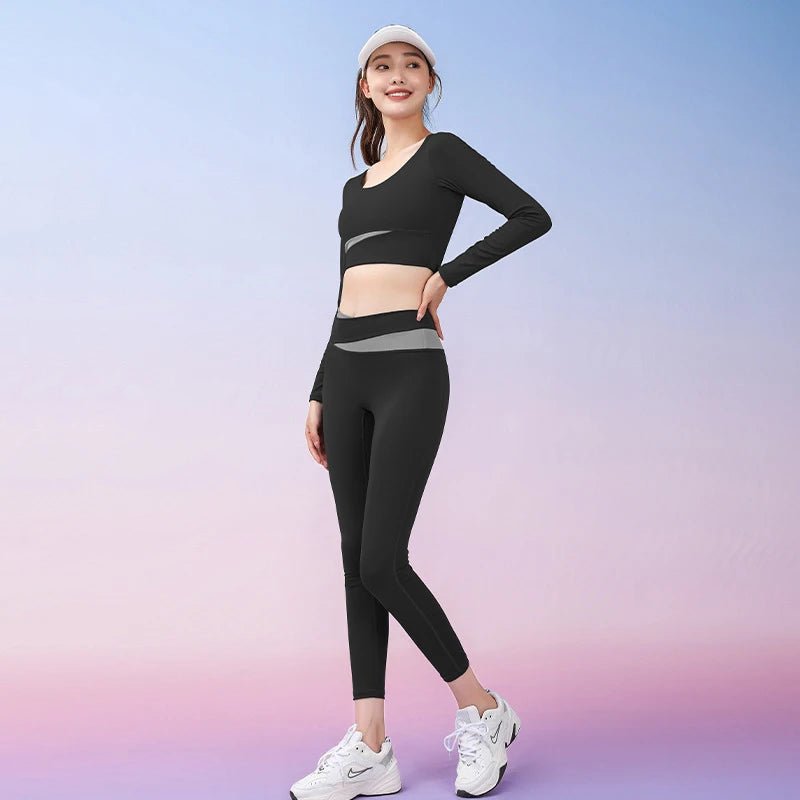 Women Gym High Waist Leggings and Bra Workout Clothes Seamless Fitness Yoga Set - Allen - Fitness