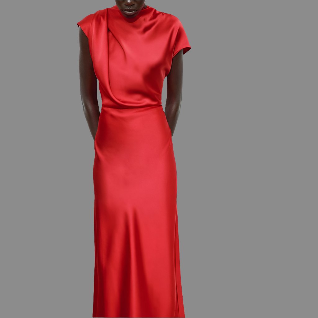 Women's Loose Fit Sleeveless Casual Dress in Red Satin | Sizes S - XL | Japanese Korean Style | Evening Party Dress - Allen - Fitness