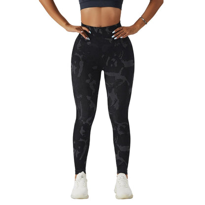 Women's Quick - Drying Leggings - Camouflage Peach Hip Raise Fitness Pants for Active Wear - Allen - Fitness