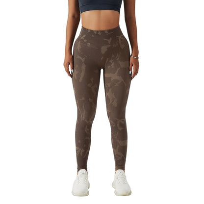 Women's Quick - Drying Leggings - Camouflage Peach Hip Raise Fitness Pants for Active Wear - Allen - Fitness