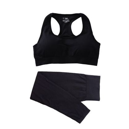 Women's Seamless Yoga Set - 2PCS High Waist Leggings & Fitness Crop Top Gym Outfit - Allen - Fitness