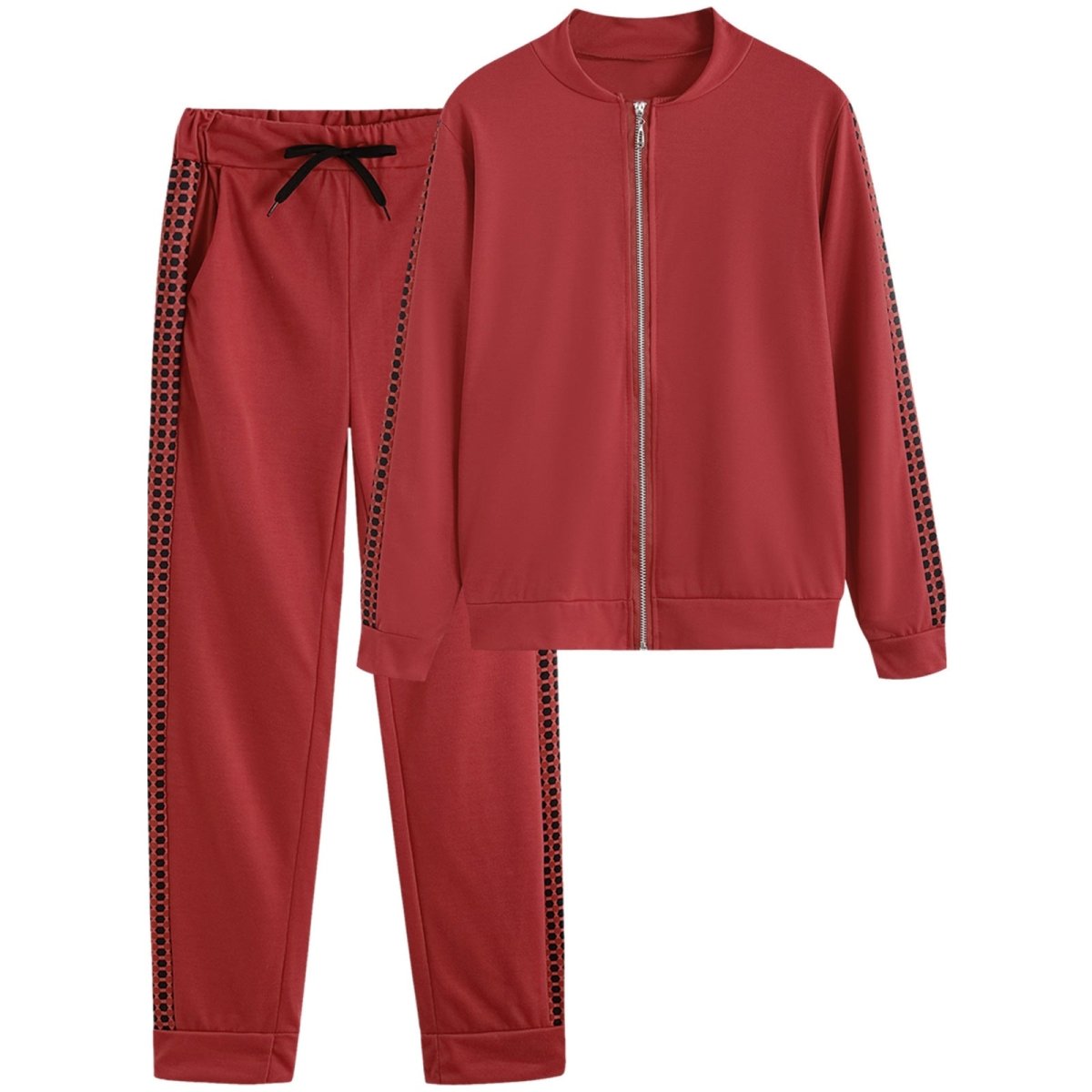 Women's Set Tracksuit Long Sleeve Sportswear ZIp Sweatshirt Pants Suit Two Piece Set Outfits - Allen - Fitness