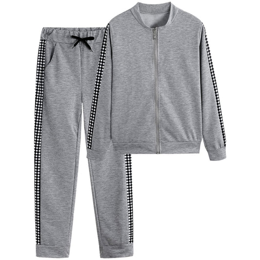 Women's Set Tracksuit Long Sleeve Sportswear ZIp Sweatshirt Pants Suit Two Piece Set Outfits - Allen - Fitness