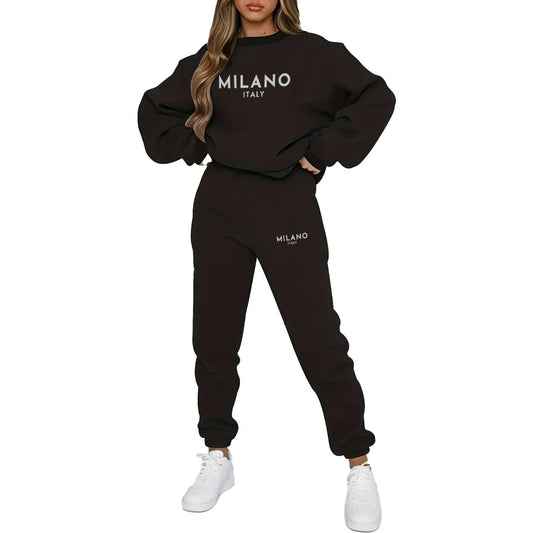 Women's Sportswear Set - Casual 2 - Piece Suit with 3D Effect, Long Sleeve and Trousers - Allen - Fitness