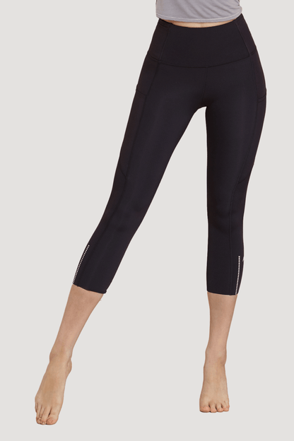 Women's Stylish Athletic Leggings with Silkiflex™ Fabric - 21.5" Reflective Fitness Leggings - Allen - Fitness